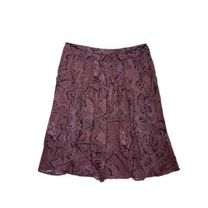 Vintage 90s Floral Knee Length Skirt Womens 4 Small Autumn Fall Patterned Midi